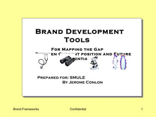 Brand Development Tools   For Mapping the Gap          Between Current position and Future Potential Prepared for: SMULE  By Jerome Conlon 