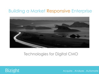 Bizight	
 Acquire . Analyze . Automate
  
  
  
  
  
  
  	
Building a Market Responsive Enterprise
Technologies for Digital CMO
 