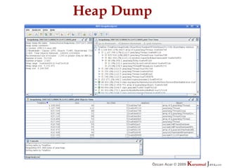 Heap Dump




            Özcan Acar © 2009
                       © 2009   Kurumsal Java.
                                Kurumsal Java.
                                             com
                                              com
 