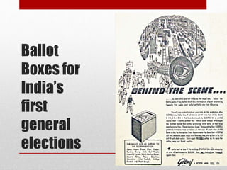 Ballot
Boxes for
India’s
first
general
elections
 