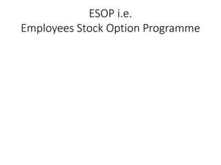 ESOP i.e.
Employees Stock Option Programme
 