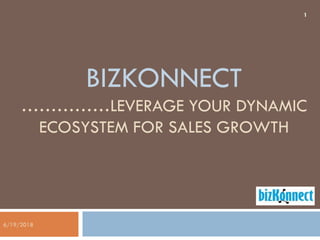 BIZKONNECT
……………LEVERAGE YOUR DYNAMIC
ECOSYSTEM FOR SALES GROWTH
1
6/19/2018
 