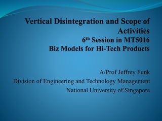A/Prof Jeffrey Funk
Division of Engineering and Technology Management
National University of Singapore
 
