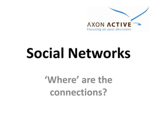 Social Networks ‘Where’ are the connections? 