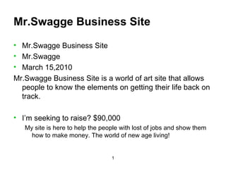 Mr.Swagge Business Site ,[object Object],[object Object],[object Object],[object Object],[object Object],[object Object]