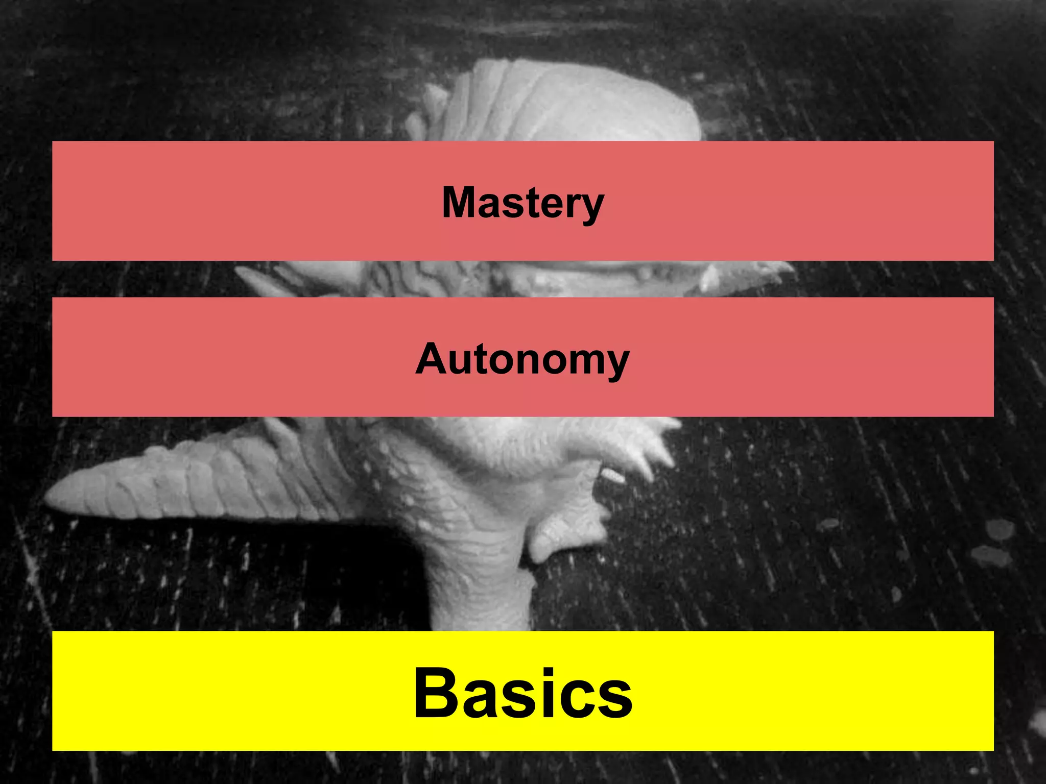 Mastery 
Autonomy 
Basics 
 