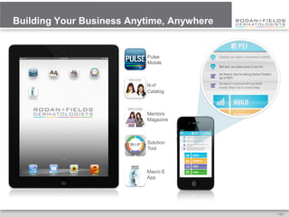 Building Your Business Anytime, Anywhere


                            Pulse
                            Mobile



                            R+F
                            Catalog



                            Mentors
                            Magazine



                            Solution
                            Tool



                            Macro E
                       ia   App




                                           [ 18 ]
 