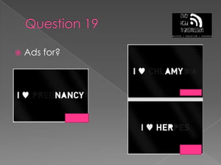 Question 19Ads for?