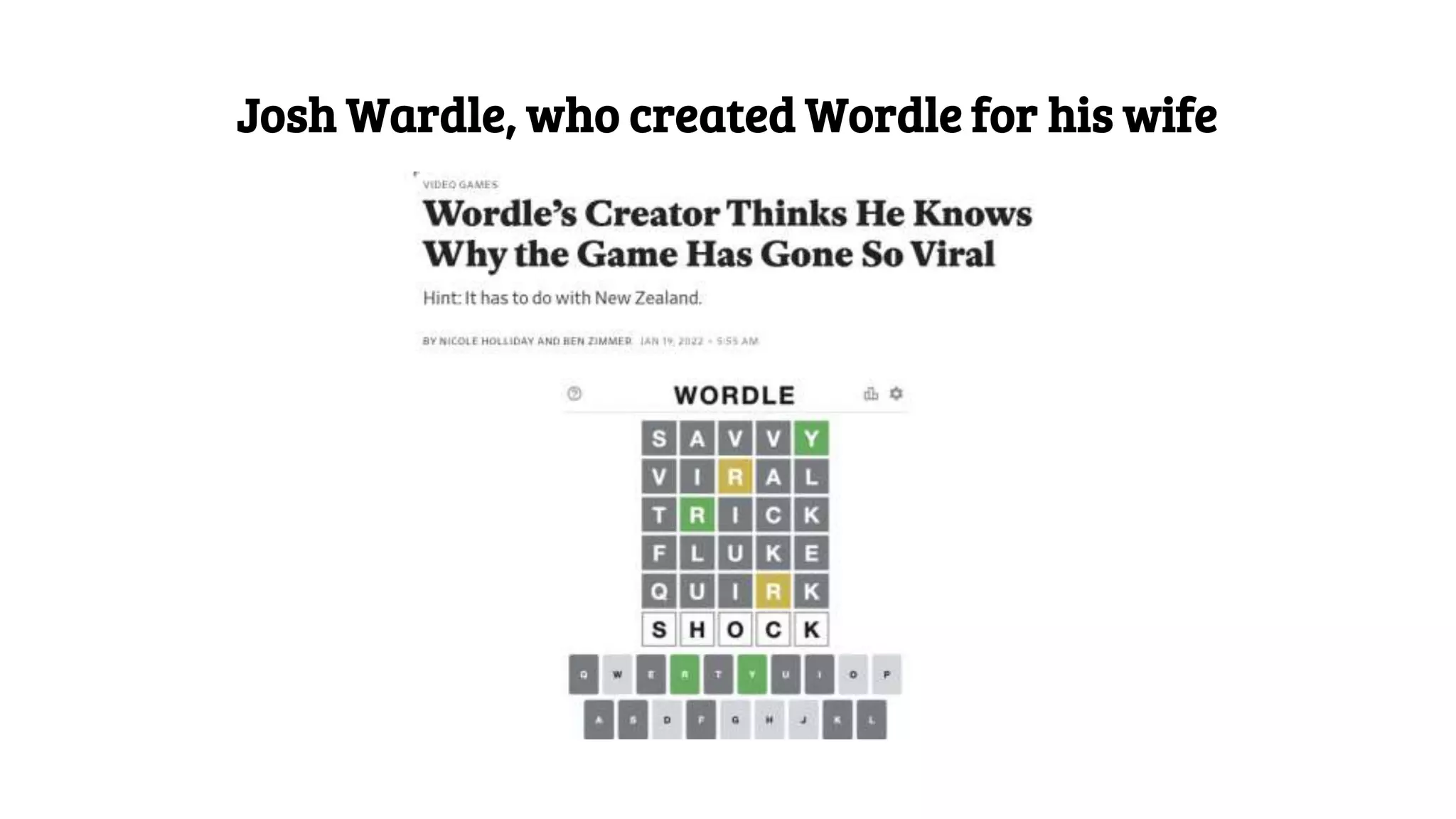 Josh Wardle, who created Wordle for his wife
 