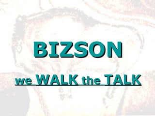 BIZSON we  WALK  the  TALK 