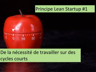 Principe	
  Lean	
  Startup	
  #1




De	
  la	
  nécessité	
  de	
  travailler	
  sur	
  des	
  
cycles	
  courts
 