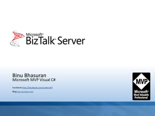 Binu Bhasuran
Microsoft MVP Visual C#
Facebook http://facebook.com/codeno47
Blog http://proxdev.com/
 