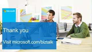 Thank you
Visit microsoft.com/biztalk

 