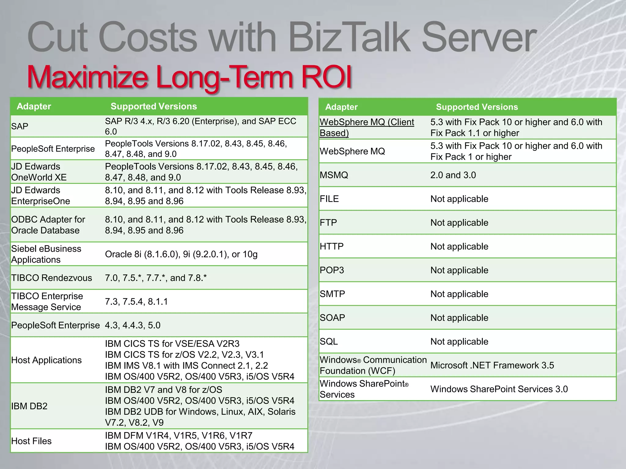Cutting Cost with BizTalk Server