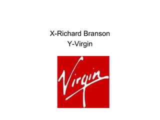 X-Richard Branson
     Y-Virgin
 
