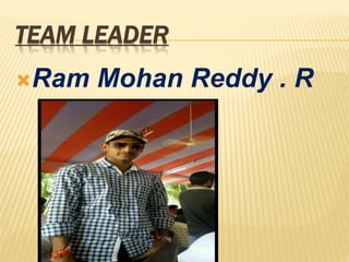 TEAM LEADER
Ram Mohan Reddy . R
 