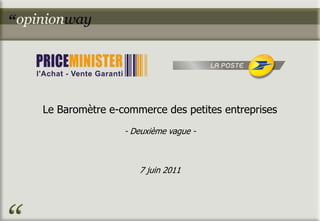 Le Baromètre e-commerce des petites entreprises - Deuxième vague - 7 juin 2011 