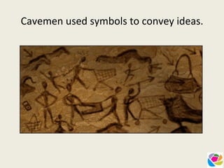 Cavemen used symbols to convey ideas. 