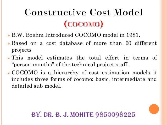 Cost estimation using cocomo model - faherfriend