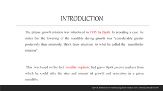 Bjork’s Concept of Jaw Rotation | PPTX