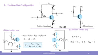 Base Emitter Loop BJT •Basic operation of BJT in active, saturation, cutoff modes | PDF