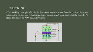 bipolar junction transistor characteristics | PPTX