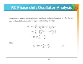 RC Phase shift Oscillator-Analysis
28
 