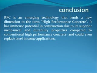 REACTIVE POWDER CONCRETE | PPT