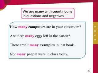 Many Counts Unit 25 to 28 Count and Noncount Nouns.ppt