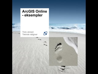 ArcGIS Online
- eksempler

Tore Jensen
Teknisk rådgiver

 