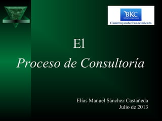 El
Proceso de Consultoría
Elías Manuel Sánchez Castañeda
Julio de 2013
 