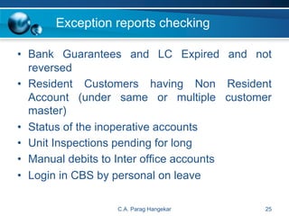 Bank branch concurrent audit | PDF