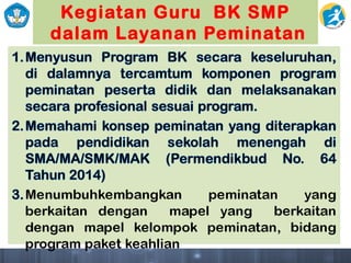 Kegiatan Guru BK SMP
dalam Layanan Peminatan
 