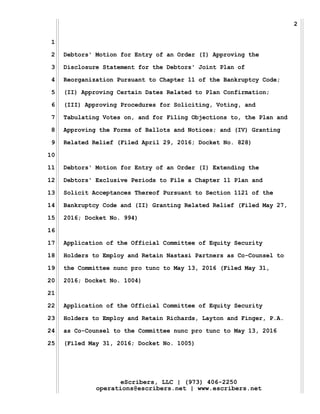 Horsehead Hearing on Equity Committee fees | PDF