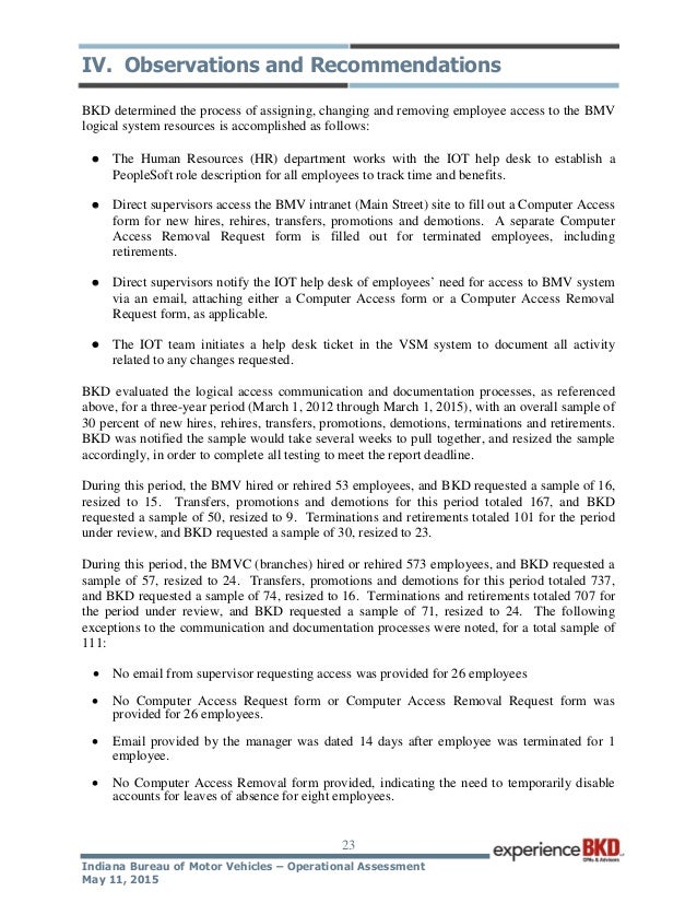 Bkd Operational Assessment