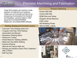 Craig Technologies Aerospace and Defense Manufacturing Center Overview ...