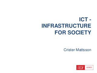Crister Mattsson
ICT -
INFRASTRUCTURE
FOR SOCIETY
 