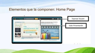 Elementos que la componen: Home Page