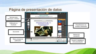 Página de presentación de datos