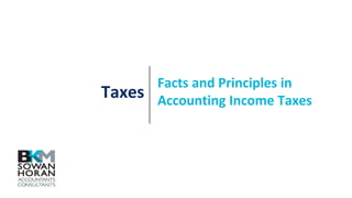 Taxes
Facts and Principles in
Accounting Income Taxes
 