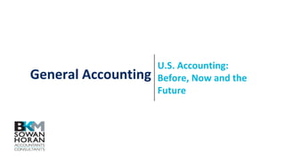General Accounting
U.S. Accounting:
Before, Now and the
Future
 