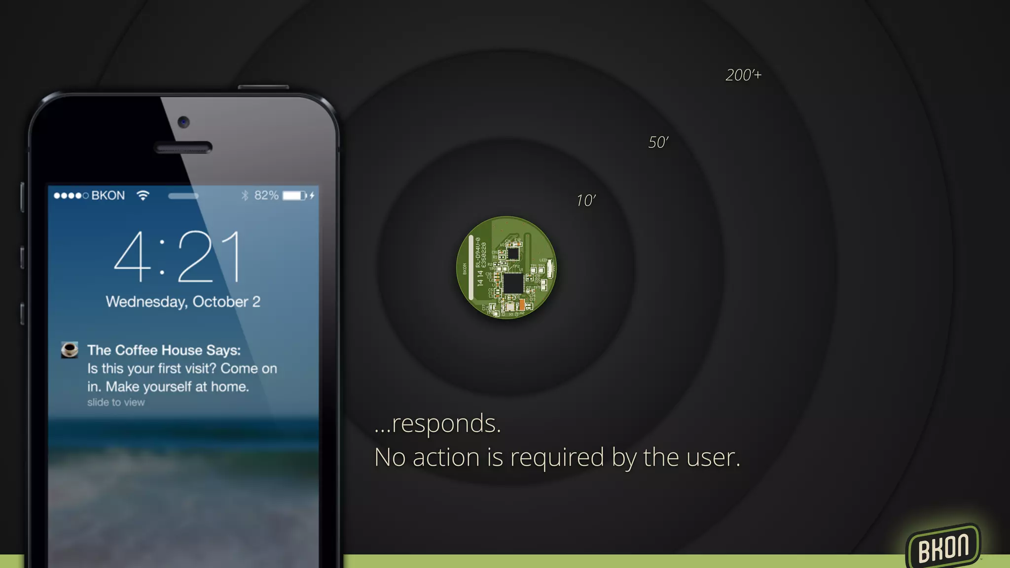200’+ 
10’ 
50’ 
…responds. 
No action is required by the user. 
 