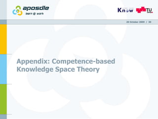 Appendix: Competence-based Knowledge Space Theory 20 October 2009   /  