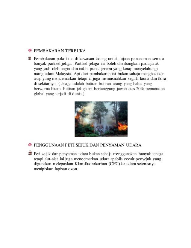 Sains Tingkatan 1 Pencemaran Udara