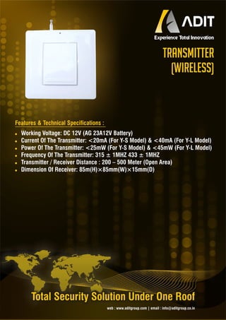 Bl wt transmitter-wireless