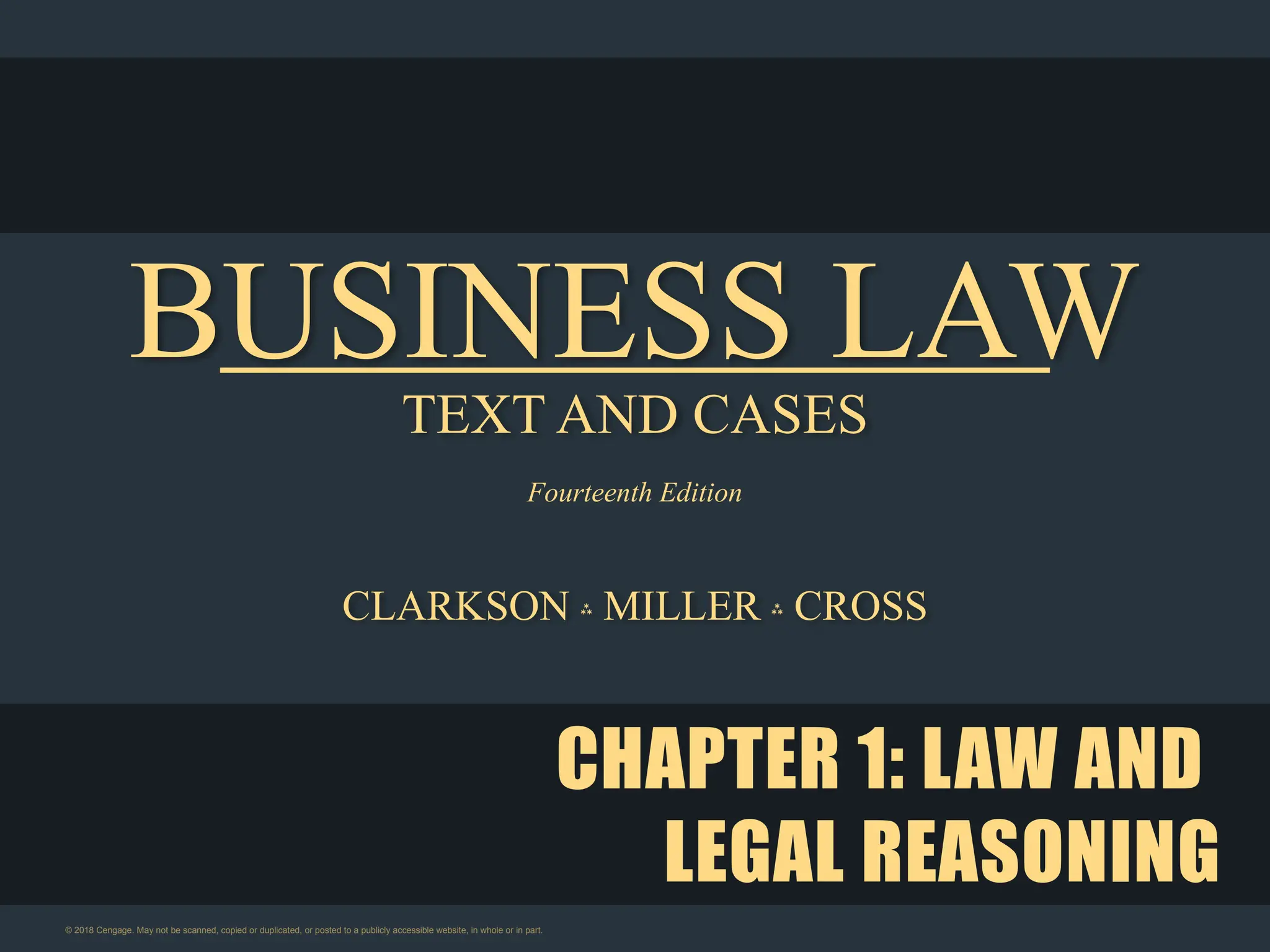 BL - Chapter 1 - Law and Legal Reasoning | PPTX