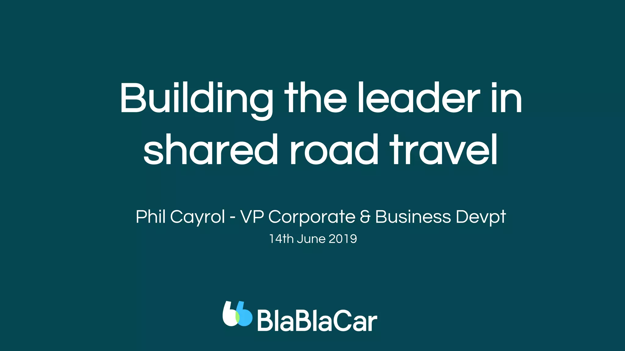 Blablacar Noah19 Berlin Ppt