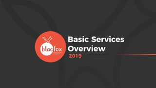 1
Basic Services
Overview
2019
 
