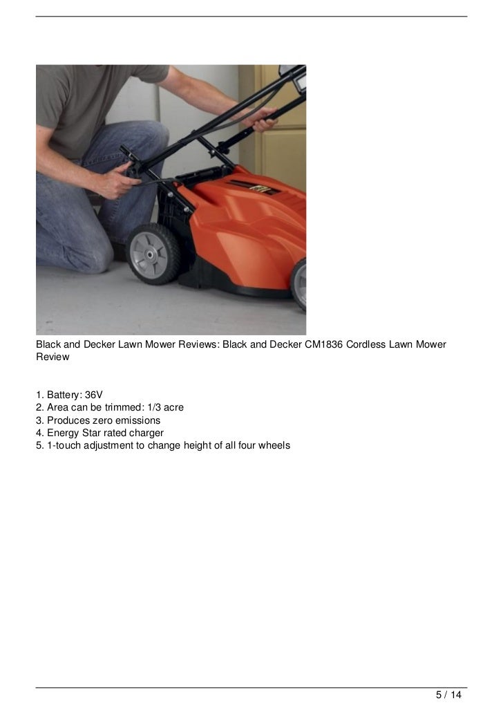 Black and Decker Lawn Mower Reviews CM1836 Cordless Lawn Mower Review