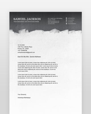 Black and white resume template 